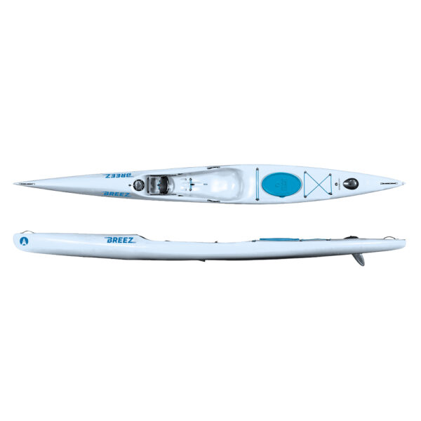 designkayaks breez pe surfski combined view arctic white downwind kayak