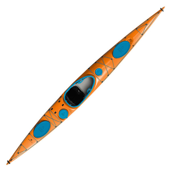 designkayaks endless gfx glassfiber model sea kayak top view color juicy orange