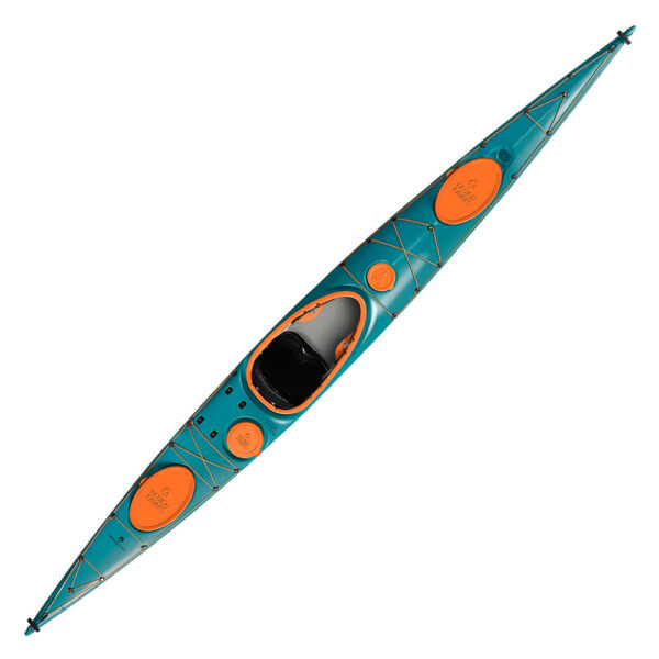 designkayaks endless gfx glassfiber model sea kayak top view color turquoise sea