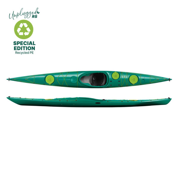 designkayaks unplugged recycled sustainable model sea kayak combined view color racing green